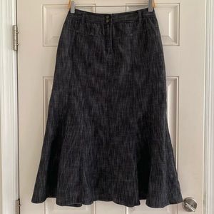 Vintage Y2K Liz Denim Maxi Skirt Pleated Grey Black Grunge Fairy Whimsigoth Jean